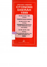 Image of UNDANG -UNDANG OTONOMI DAERAH 1999